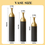 3-Piece Handcrafted Metal Floor Vase Set