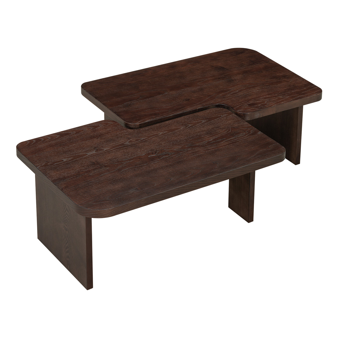 Modern Minimalist Rectangle Coffee Table Set with Splicing Design