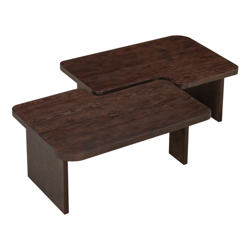 Modern Minimalist Rectangle Coffee Table Set with Splicing Design