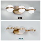 LED 3-Light Bathroom Vanity Light, Acrylic Shades, Champagne Gold