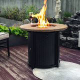 30" Propane Gas Fire Pit Table, 50000 BTU Round Steel Fire Pit