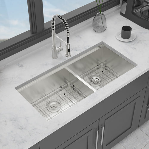 39-inch Built-in Kitchen Sink with Mixing Bowl Worktop