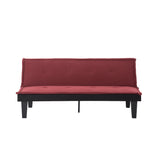 Convertible Futon Sofa Bed 5-Position Faux Suede Dark Red