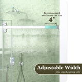 56-60"W x 72"H Frameless Sliding Shower Door Enclosure