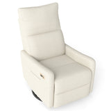 Velvet Recliner Swivel Power Beige