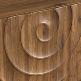 TV Stand Floating Base Spiral Wave Walnut for 60" TVs