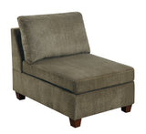 Tan Chenille Armless Accent Chair Modular Wedge