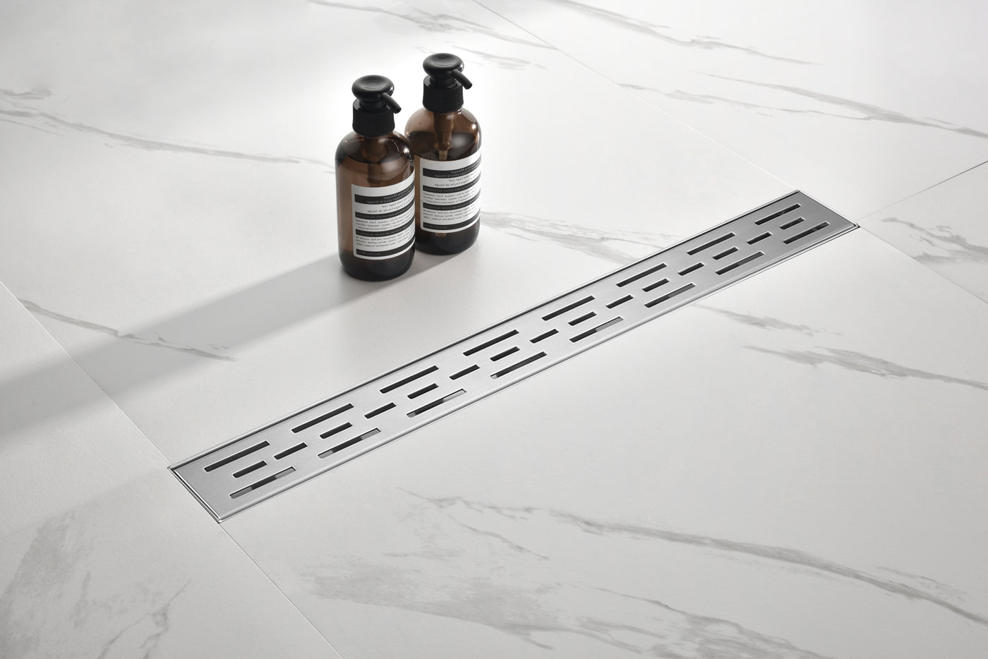 24" Linear Shower Drain 304 Stainless Steel Brick Pattern Grate