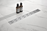 24" Linear Shower Drain 304 Stainless Steel Brick Pattern Grate