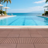 DIY Interlocking Decking Floor Tiles Dark Gray 24 Pieces