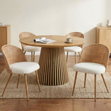 Set of 4 Metal Dining Chair Beige/Brown