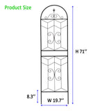 Black Metal Garden Trellis 71" x 19.7" Rustproof Iron Frame