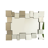 30" Geometric Square Wall Mirror Decorative Art PU