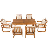 7-Piece Acacia Wood Patio Dining Set w/ Cushions