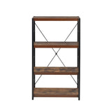 Bookshelf - Wood & Metal - Weathered Oak & Black - 4 Shelves