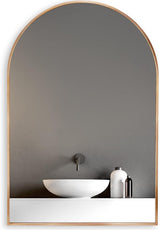 20x30 Gold Metal Arched Bathroom Wall Mirror