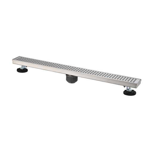 36 Inch Linear Shower Drain with Hair Strainer and Leveling Feet