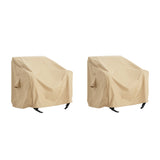 SHIELD Patio Outdoor Club Chair Cover Set, Durable Weather-Resistant Fabric, Beige, 36-inch