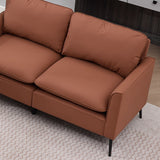 Brown Faux Leather Accent Chair 55.91" x 31.90" x 26.80