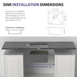 21 Inch Undermount Sink - 21" x 18" x 9" Undermount Stainless Steel Kitchen