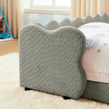 Twin Upholstered Platform Bed Grey