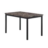 Faux Marble Top Metal Frame Dinette Table