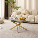 Oval Glass Dining Table Gold 39"