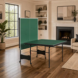 8 FT Foldable Portable Ping Pong Table with Quick-Clamp Net & Post Set, Indoor &