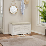 28.74"Shoe Storage Bench with 2 Door Cabinet, Entryway Bench