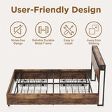 Full Engineered Wood Platform Bed Black/Brown