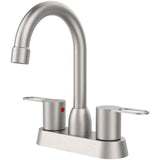 Brushed Nickel 2 Handle Centerset Bathroom Sink Faucet RV
