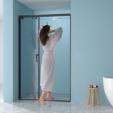48"W× 76"H Triple Bypass Sliding Shower Door With 5/16 In. (8mm) Clear Glass