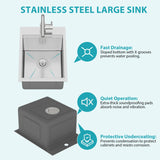 15" Topmount Sink Workstation Bar Sink with Faucet