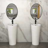 15" Classic White Ceramic Pedestal Sink Bathroom Sink Basin