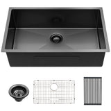 Gunmetal 28" Undermount Kitchen Sink 16G Stainless Steel