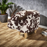 Fabric Ottoman Brown/White