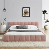 Queen Upholstered Platform Bed Pink