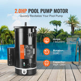 2 HP 230V Pool Pump Motor 3450 RPM Square Flange