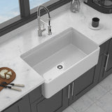 33" White Farmhouse Kitchen Sink Workstation