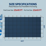 Swimming Pool Safety Cover, Fits 23x43ft Rectangular underground