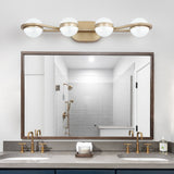 LED Vanity Light - 4-Light - Crystal Sand Acrylic - Gold - 28"