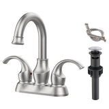 2-Handle Brushed Nickel Bathroom Faucet 4" Centerset
