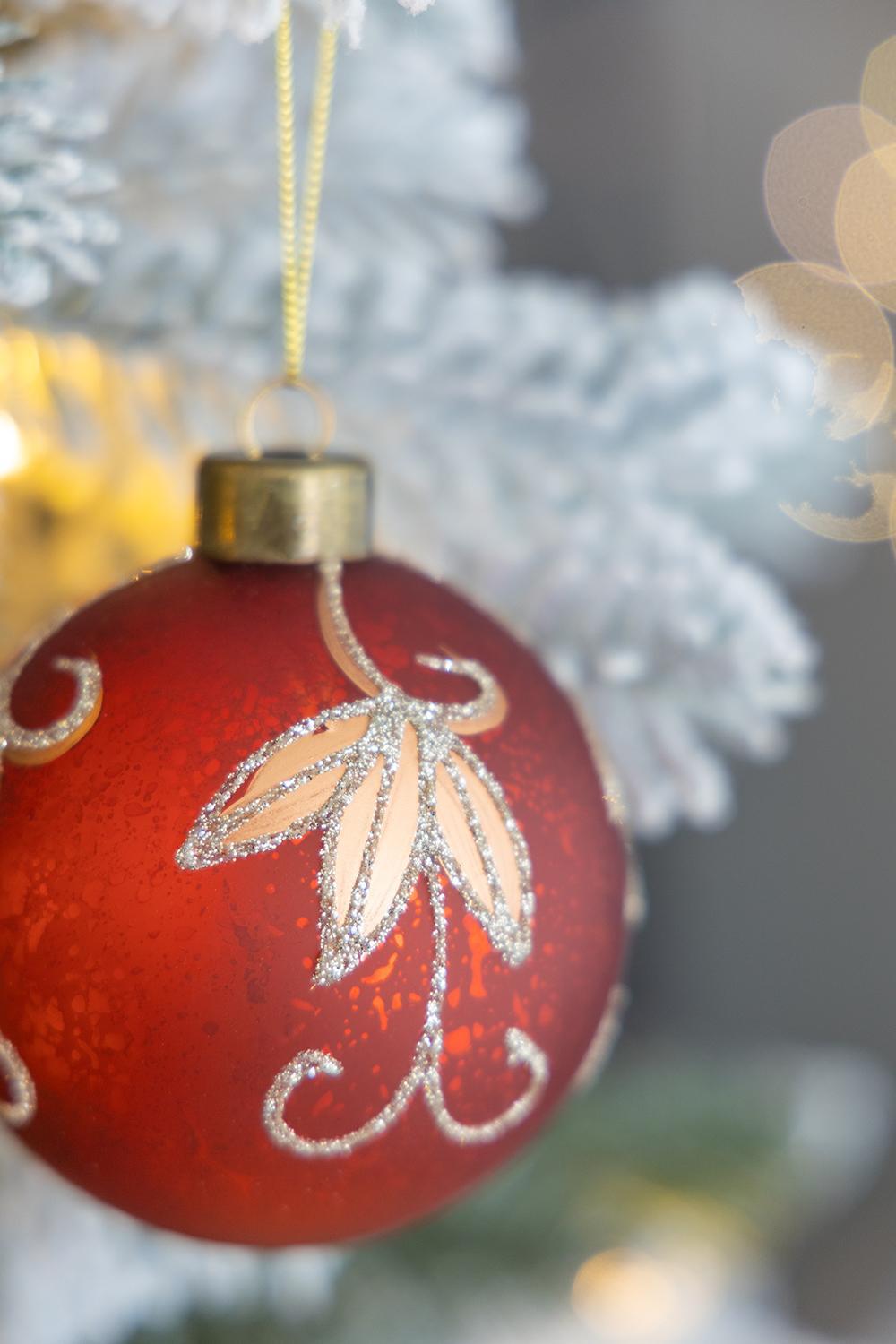 D3' Christmas Ball Ornaments, Glass Decorative Hanging Ball Christmas Tree Ornam