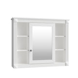 White Wall-Mounted Bathroom Storage Cabinet 35" x 28" MDF