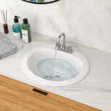 20.3 Inch Drop In Bathroom Sink White Porcelain 20.3x18 inch Ceramic Vitreous Ab