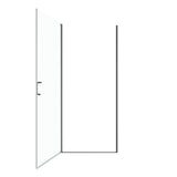32" W x 72" H Semi-Frameless Circular Pivot Shower Door in Matte Black