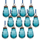 Glass Tear Drop Ornaments 2" x 2" x 3.7" Set of 12