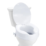 Raised Toilet Seat 4 In Height Polypropylene Universal Screw Lock 300 LB