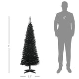 HOMCOM 5' Artificial Pencil Christmas Tree, Slim Xmas Tree with 294 Realistic Br