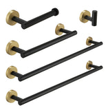 5-Piece Brushed Nickel Gold Stainless Steel Bathroom Set